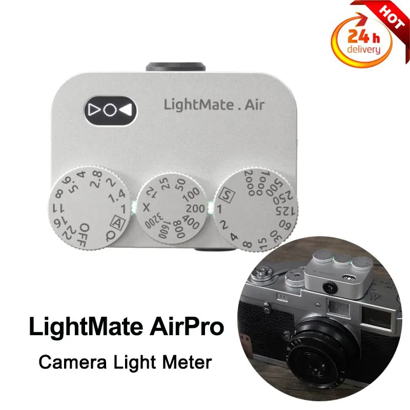 LightMate AirPro Camera Light Meter High-precision 3 Dials with Cold Shoe Mount Fixing Shutter ISO for Film Camera Photography