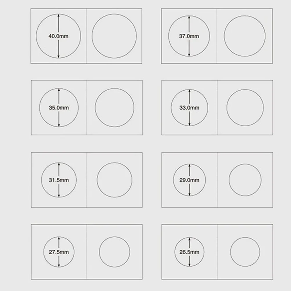 Caja de almacenamiento de monedas, soportes colectores, película transparente de dureza Ultra espesante para protección de varias monedas, 300 Uds.