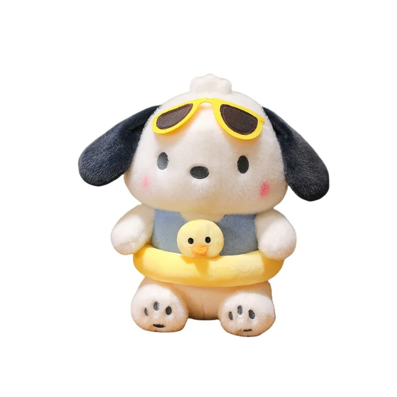 سانريو لطيف الكرتون ألعاب من نسيج مخملي باشا الكلب طوافة بلاستيكية للسباحة النوم جرو وسادة محشوة الحيوان الاطفال عيد الميلاد هدية عيد الميلاد للأطفال
