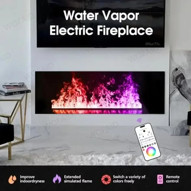 Modern Remote Control Electric Fireplace Mute Water Mist Electric Decorative Fireplace Humidifier Power 3d Flame Steam Fireplace