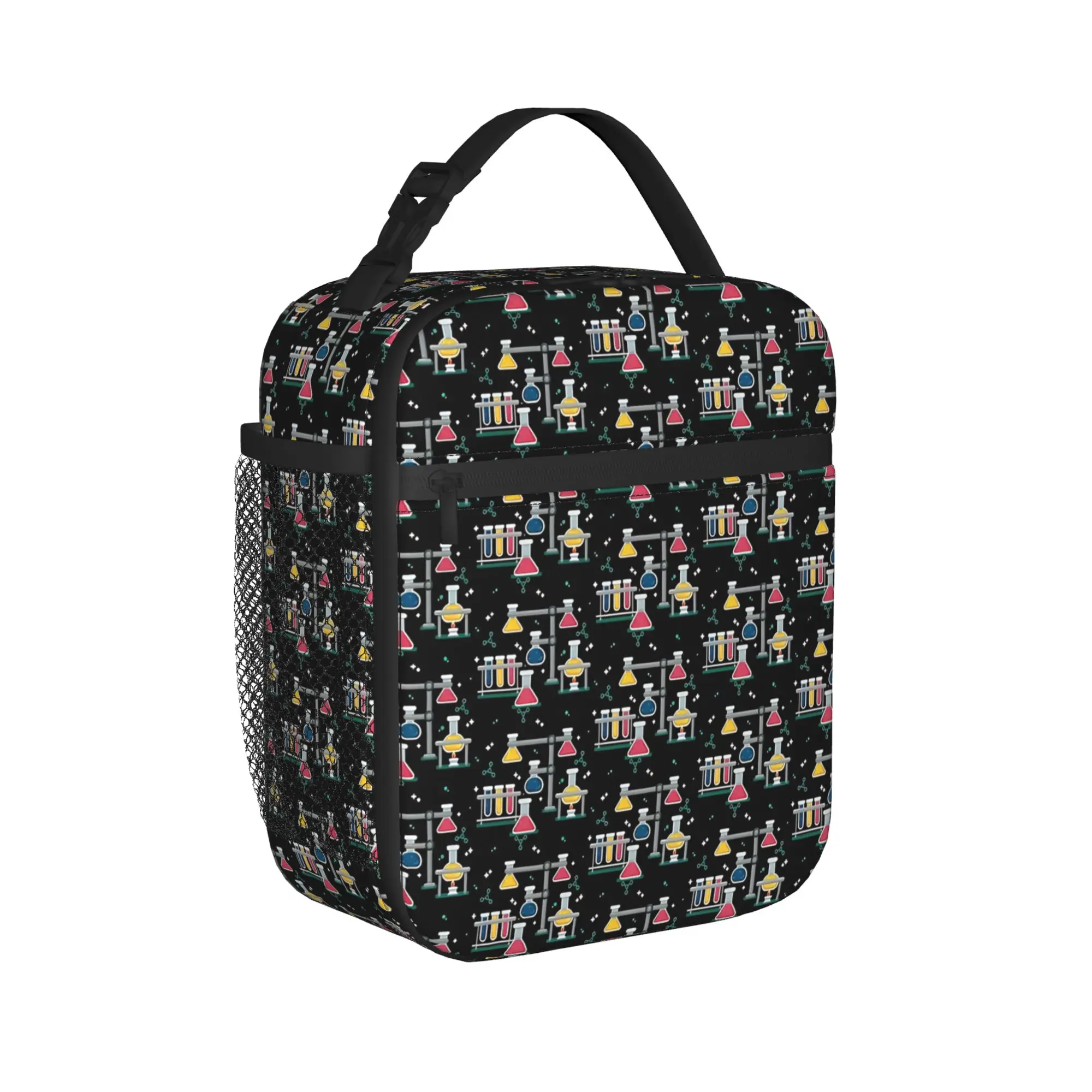 Chemistry Science Test Tubes Lab School Subject Lunch Bag  Portable Insulated Lunch Box Women Travel Bag Leisure Lunch Bags