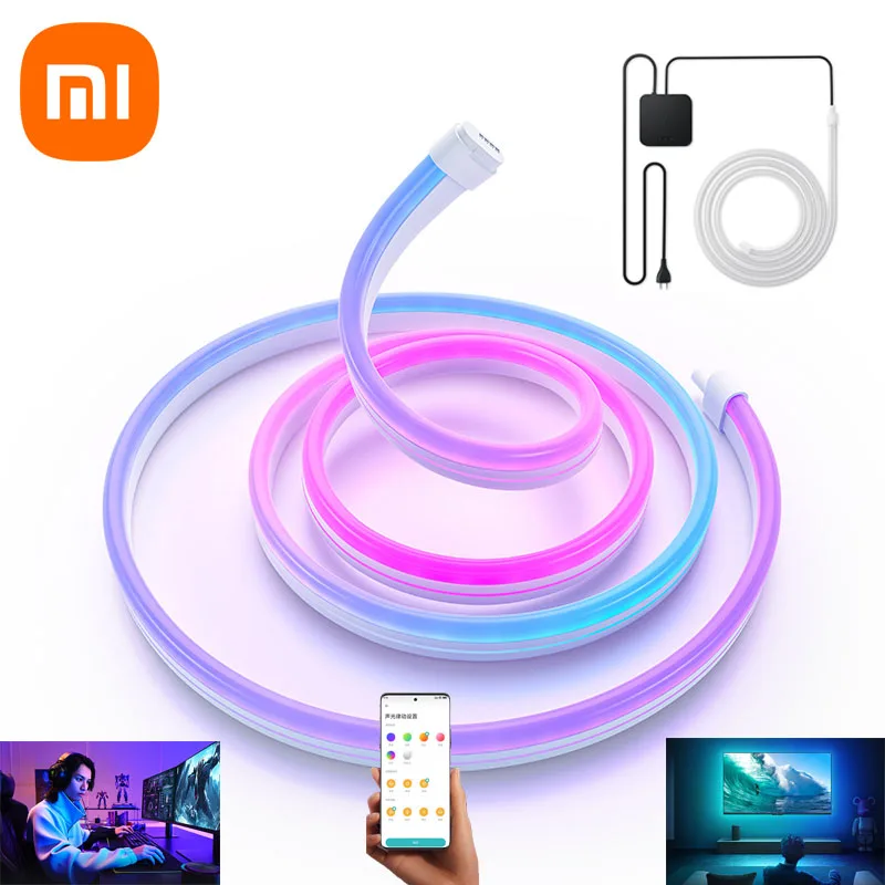 

Xiaomi Mijia Smart Ambient Light Strip 2M Bluetooth&Wifi LED RGB Lights Flexible Ribbon TV Computer Screen Atmosphere Lights