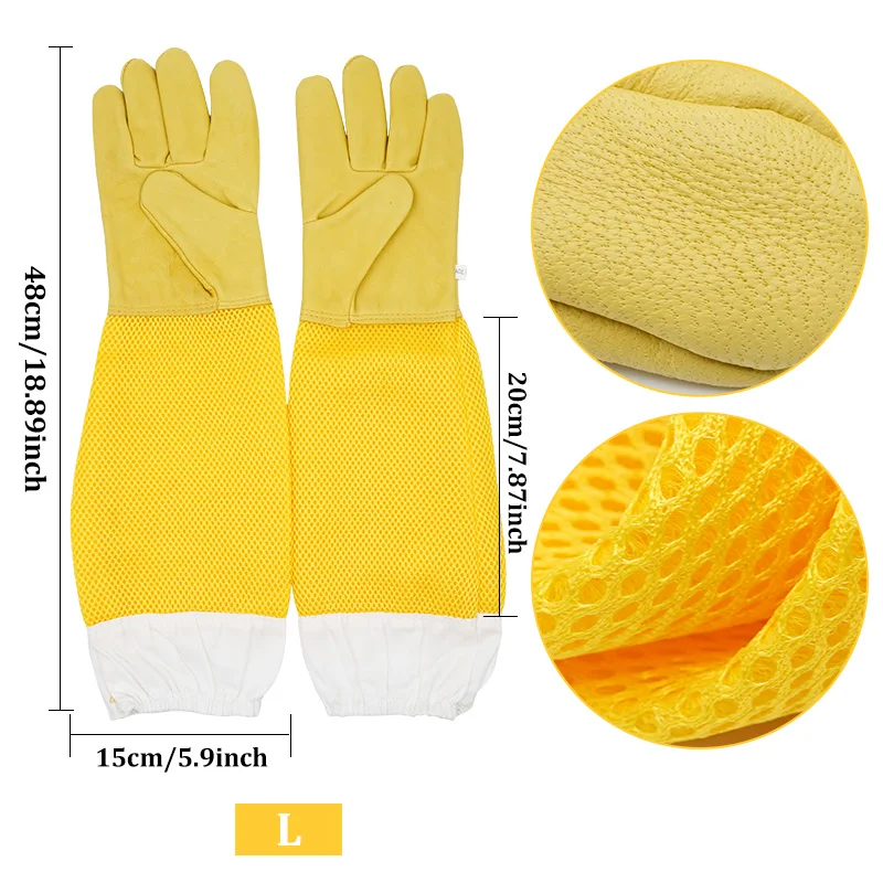 Imker-Imkerei-Handschuhe, Schutzhüllen, belüftet, professionell, Anti-Biene für die Imkerei, Imker verhindern Bienenstock-Werkzeuge