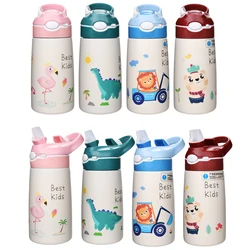 400ML Children Thermos Water Bottle Kids Thermos Mug Baby Duck Billed Straw 316 Stainless Steel Vacuum Flasks Tumbler Thermo Cup