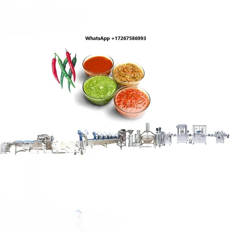 Automatic Vegetable Processing Machine Chili Sauce Production Line Mixer Food Grade Stainless Steel 200-2000kg/h Capacity 220V