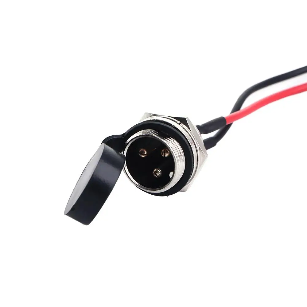 Durable Electric Bicycle Round Head Three-hole 24V 36V Inline Connector Charging Port Battery Charging Jack Socket
