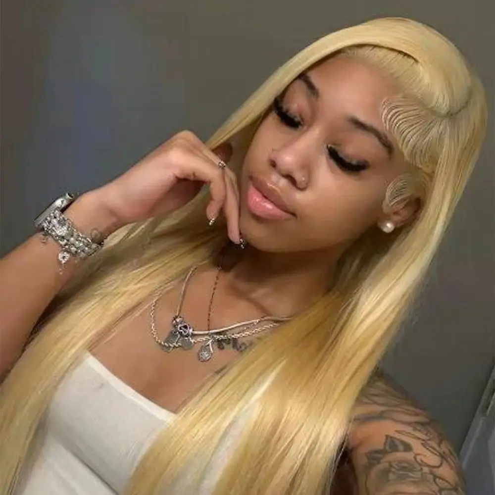 30 40 46 Inch Blonde 613 Hd Lace Frontal Human Hair Wig 13X6 Brazilian Colored Straight Lace Front Human Hair Wigs 200% Density