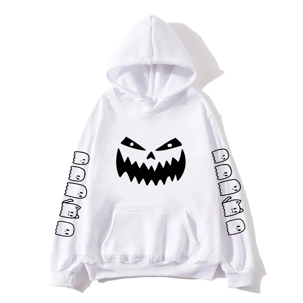 

Halloween Hoodie Kawaii Ghost Pumpkin Print Unisex Hoody Fashion Casual Autumn Winter Teens Long Sleeve Male Pullover Sweatshirt