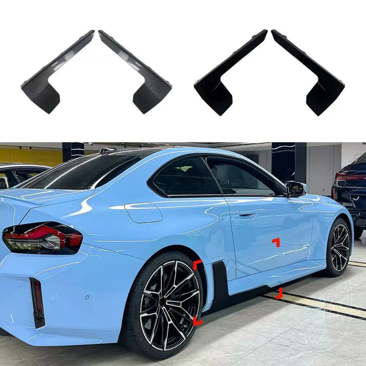 ABS Lip Body Kits Accessory Strip Scratch Lip Spoiler Diffuser Car Rear Side Skirt Cover For BMW M2 G87 2023 2024 2025