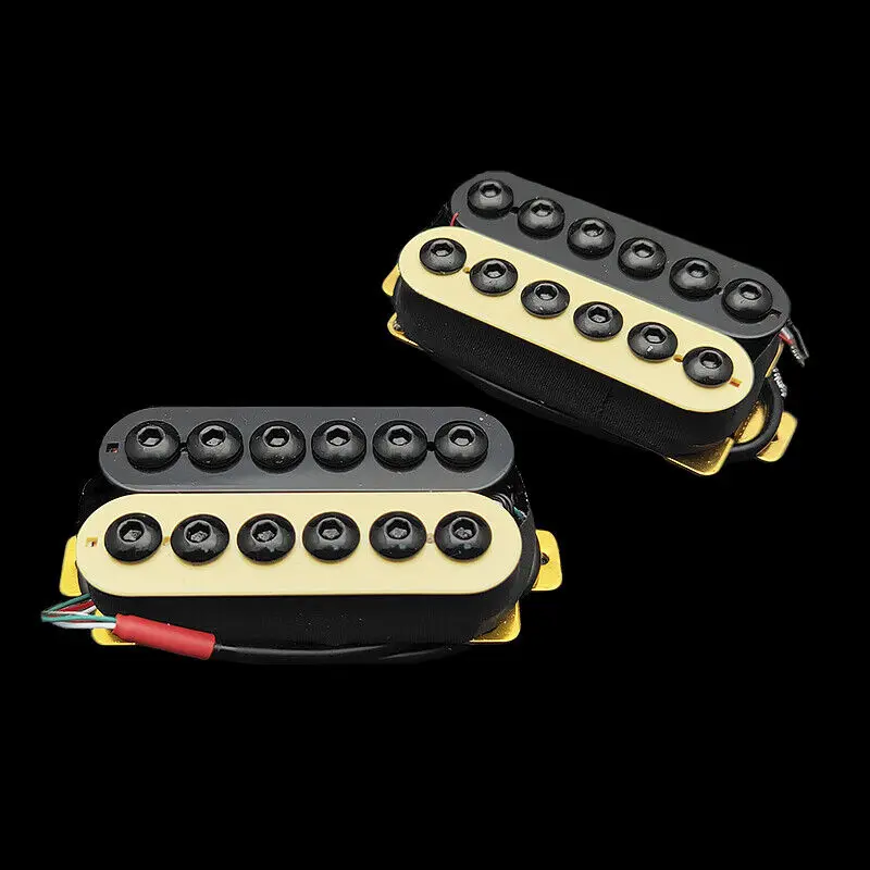 

Adjustable Metal Double Coil Electric Guitar Pickups Humbucker Ivory/Black