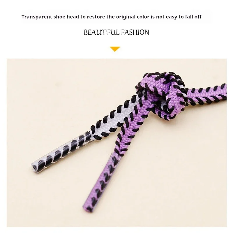 1 paio 6mm di larghezza scarpe da ginnastica lacci per scarpe casual doppio colore lacci piatti corda da tennis lacci scarpe accessori 100/120/140/160CM