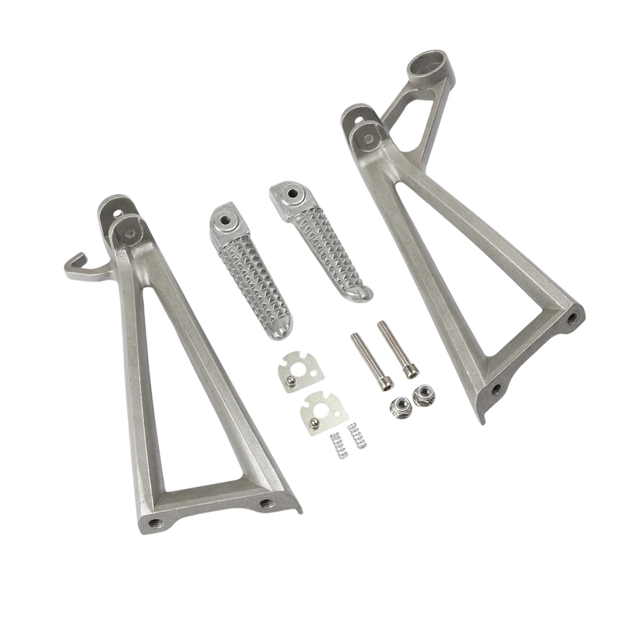 Motorcycle Accessories Rear Passenger Footrest Foot Pegs Silver Bracket Set For Yamaha YZF R6 2003 2004 2005 YZF R6S 2006-2009
