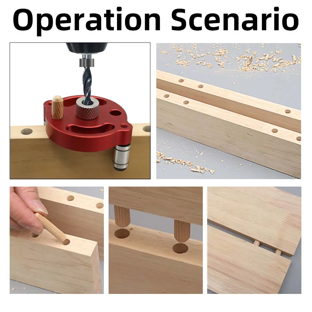 3–10 mm Dübellehren-Set – selbstzentrierender Bohrführungssucher mit 8 Stahlbuchsen – Locher aus Aluminiumlegierung für die Holzbearbeitung – Detail 11