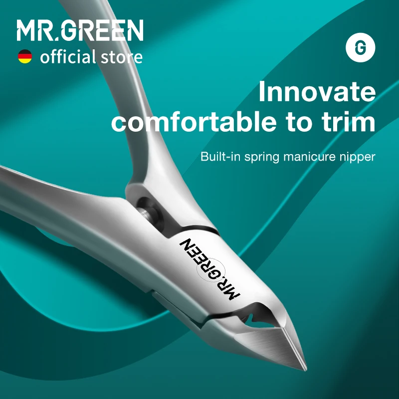 MR.GREEN Cuticle Nippers Innovate Cuticle Scissors Built-in Spring Clippers Trimmer Dead Skin Remover Manicure Beauty Tool