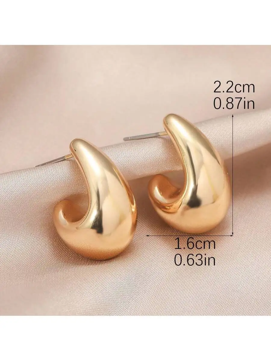 

Zinc Alloy Comma Teardrop Shaped Earrings For Women Vintage Punk Style
