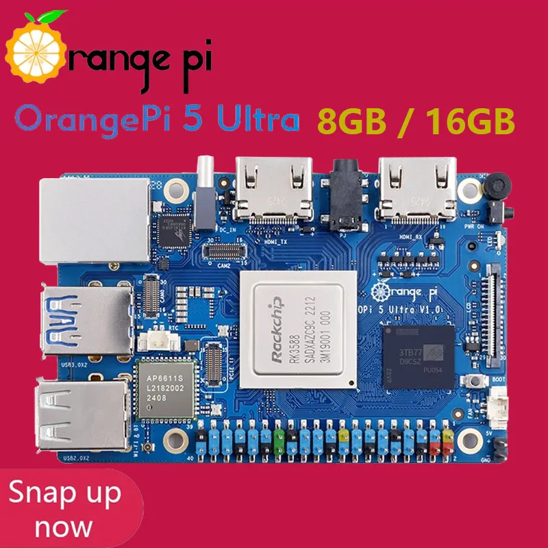 Orange Pi 5 Ultra 8GB/16GB LPDDR5 Ram RK3588 Rockchip Board WIFI 6E+BT5.3 With M.2 HDMI In Port OPi5 Ultra