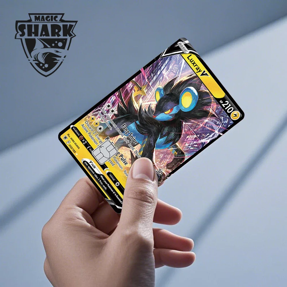 Cool Vmax Arceus Charizard Luxray Machamp Lucario Kyurem PVC No Fade Sticker Film Skin for Small Large No Chip Credit Debit Card view 4
