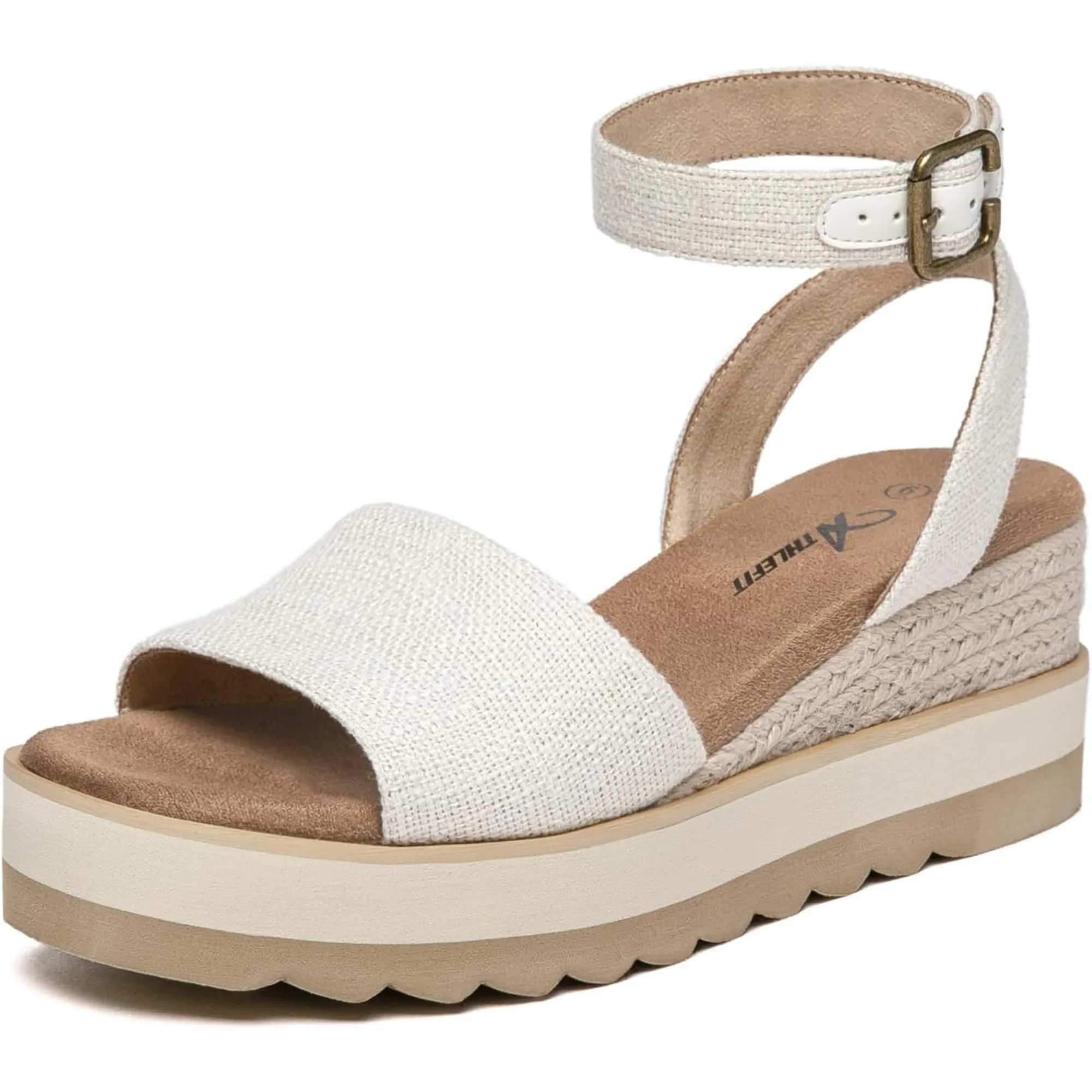 Women's Platform Sandals Buckle Ankle Strap Open Toe Espadrille Wedge Sandals