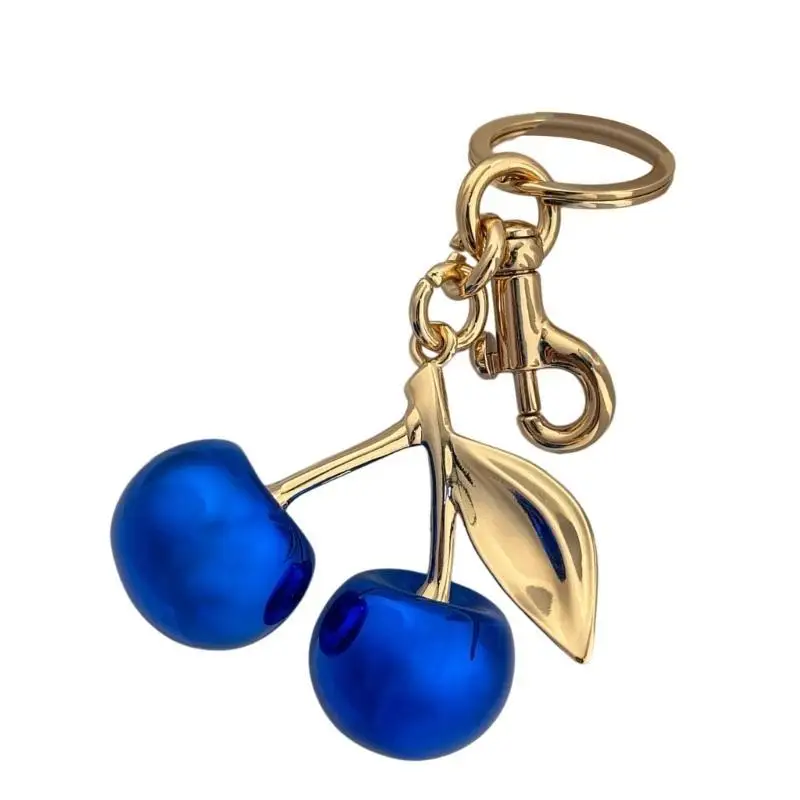 31BB Cherry Keychain Trendy Blue Cherry Rings For Fashionistas