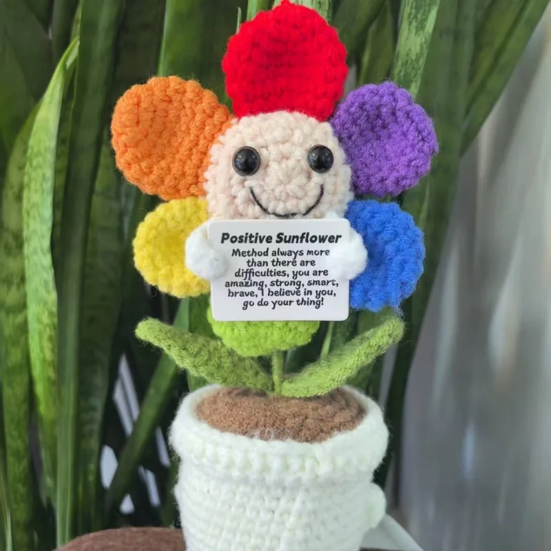 Emotional Support Crochet Potted Plants -  Sunflower Phalaenopsis Lavender Hand Woven Home Decor Mother Valentine Christmas Gift