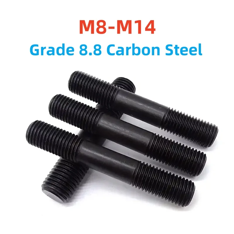 M8 M10 M12 M14 Grade 8.8 Carbon Steel Rod Double Thread Screw Stud Screw Rod Stud Bolts Headless Stud Bolts