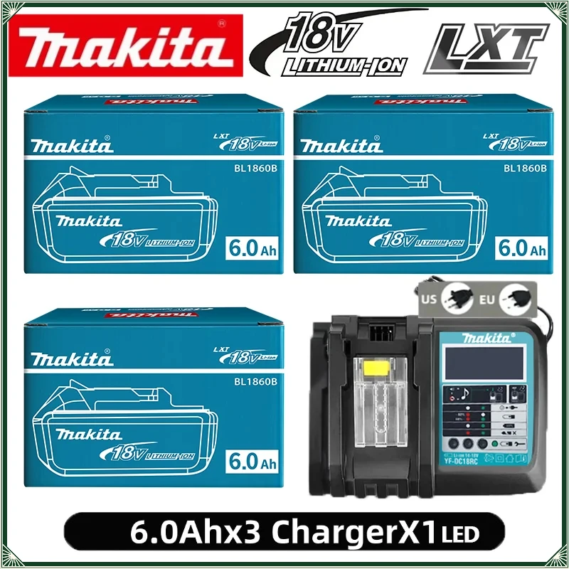 

100% Original Makita 18V 6Ah 6000mah Makita Battery BL1830B BL1850B BL1850 BL1840 BL1860 BL1815 Replacement Lithium Battery