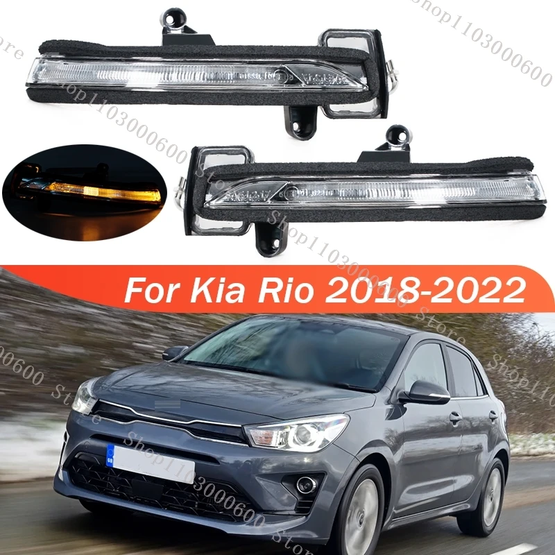 

For Kia Rio 2018 2019 2020 2021 2022 Car Outside Rearview Wing Door Side Mirror Turn Signal Light Lamp