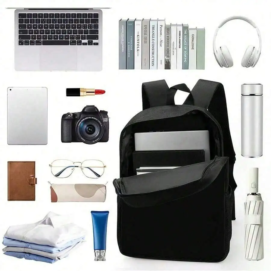 Large Capacity Lightweight Backpack With Adjustable Straps And Side Pockets For Commuting Gym Travel Camping