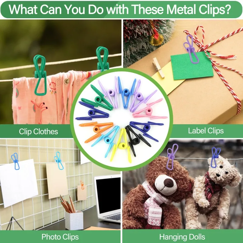 50/1 قطعة بولي كلوريد الفينيل المغلفة مشبك فولاذي لتغليف المواد الغذائية رقاقة البطاطس حقيبة متعددة الوظائف الغسيل المشبك لوازم تخزين المطبخ