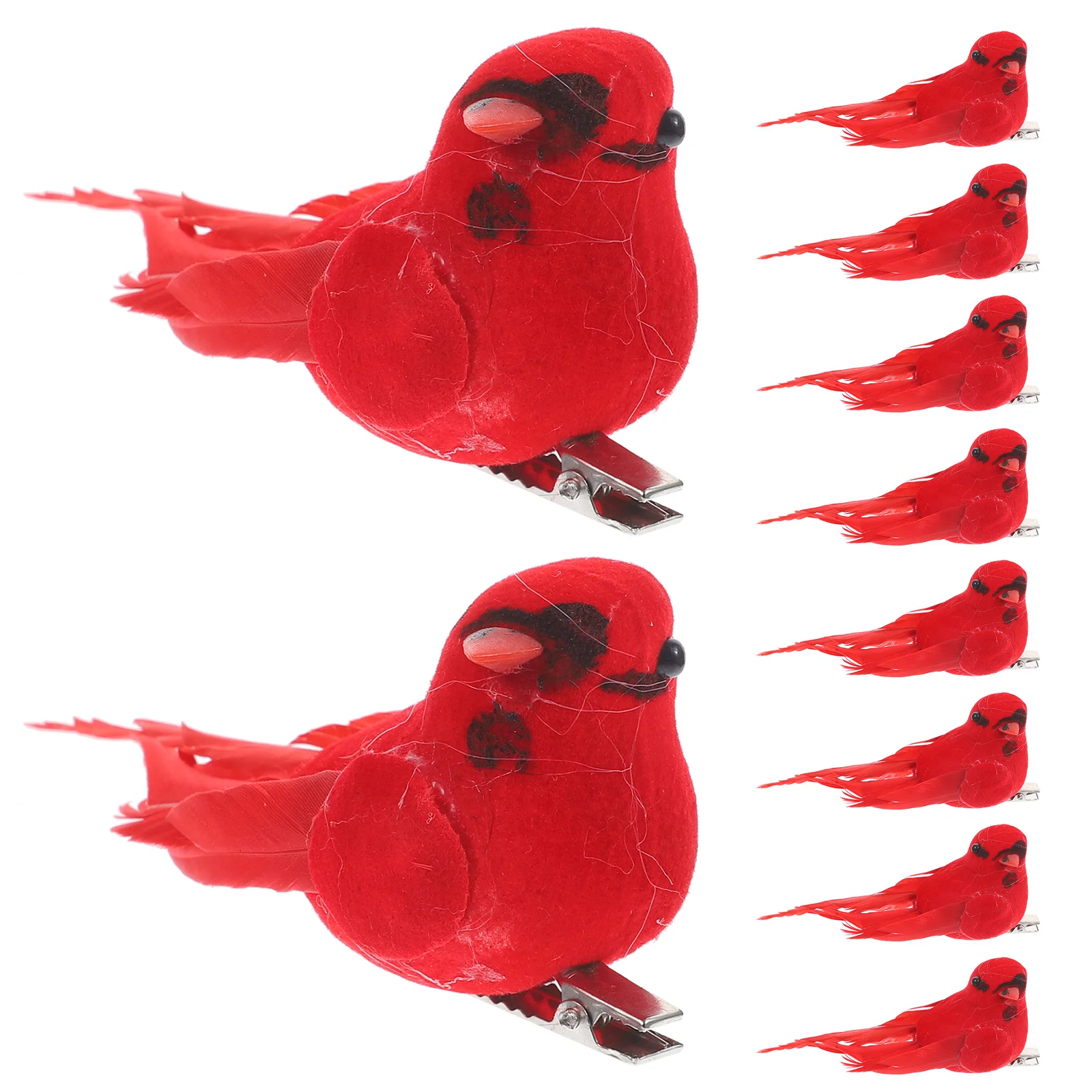 

10 Pcs Ornament Cardinal Christmas Decorations Ornaments Accessories Red Bird for Tree