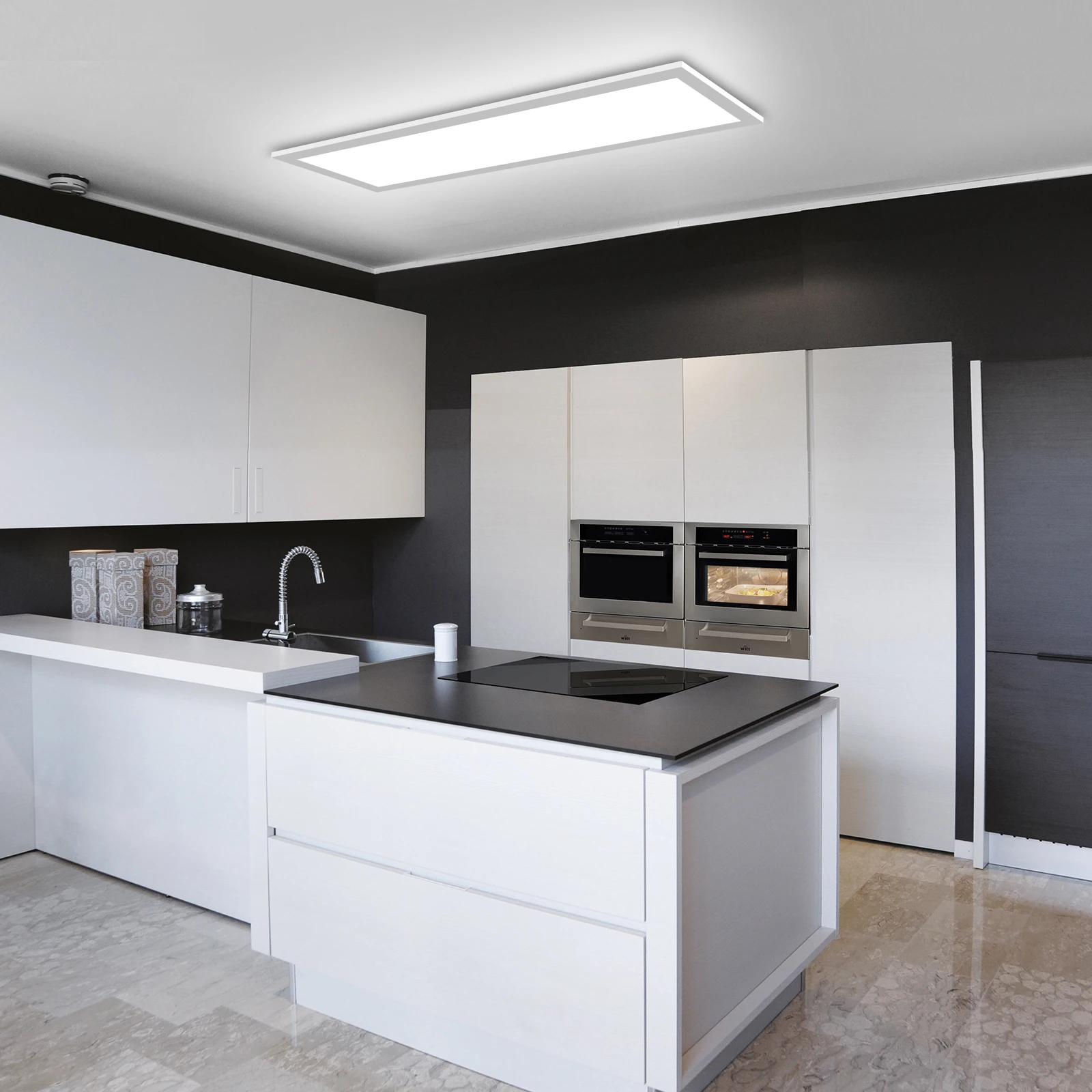 LED-Panel-Deckenleuchte 58cm, 6500K 24W 2400LM Flache Lampe für Schlafzimmer Büro Wohnzimmer Küche Flur