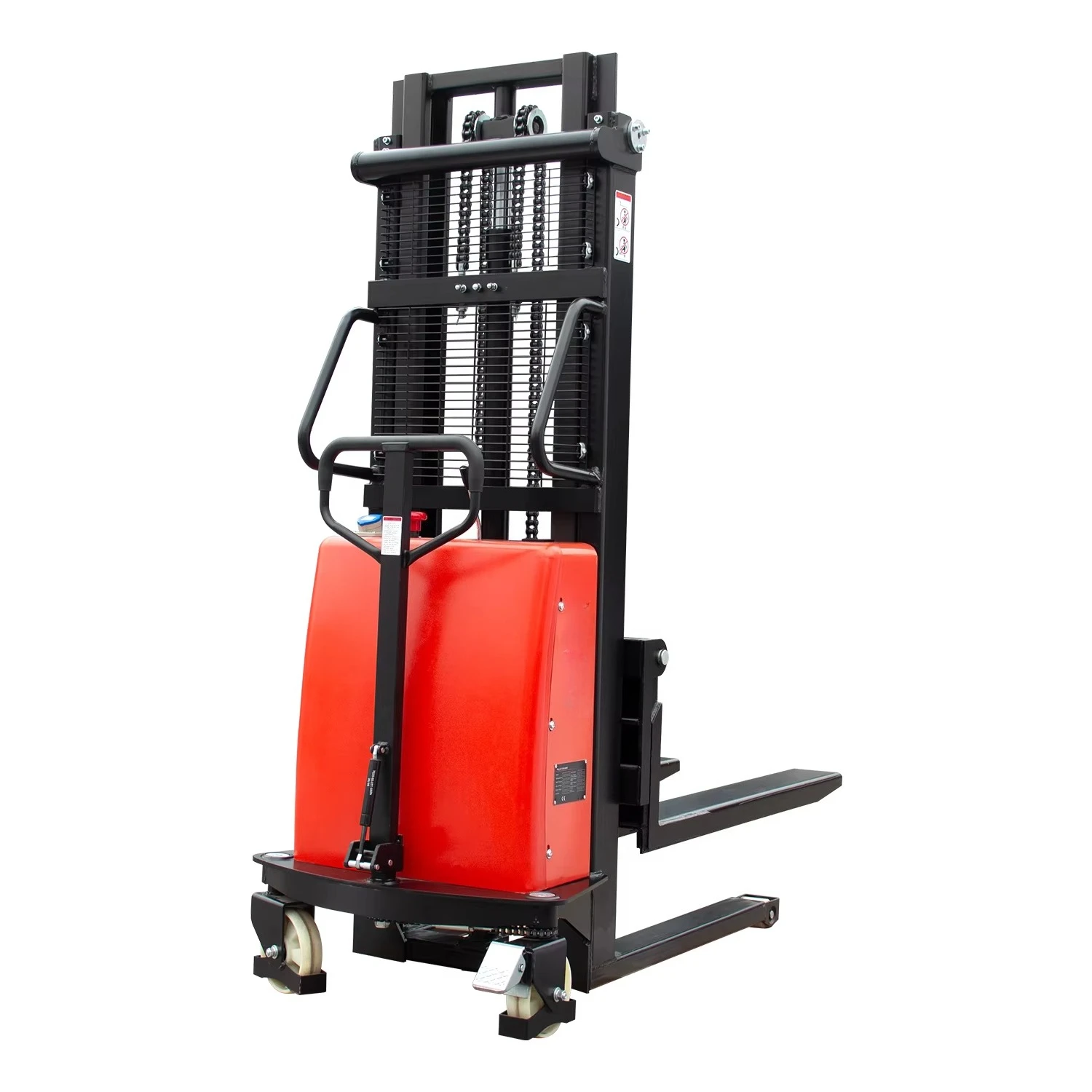 Hydraulic Mast Pallet Stacker 1Ton Electric Stacker 2.5m Lift Adjustable Fork Warehouse Cargo Lifter