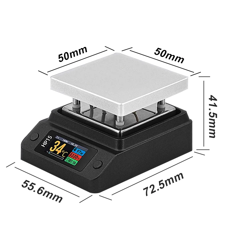 ALIENTEK HP15 Mini Heating Plate PD Digital Constant Temperature 350℃ Disassembly welding table Repair Intelligent Heating Tool