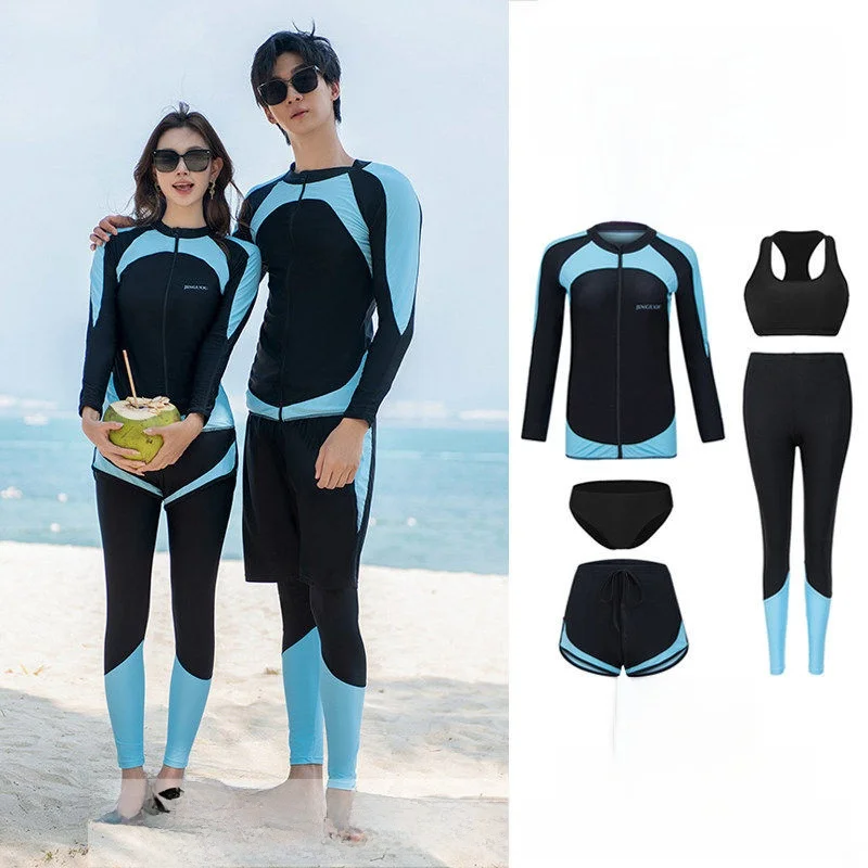 

Мужской гидрокостюм большого размера с разделением на две части, с длинными рукавами, быстросохнущий, для пар, для серфинга, с защитой от солнца, для дайвинга