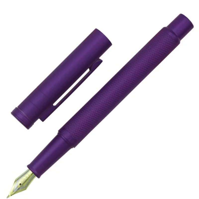 A+ HongDian Purple Forest Metal Fountain Pen Golden EF/F/Bent Nib with Converter