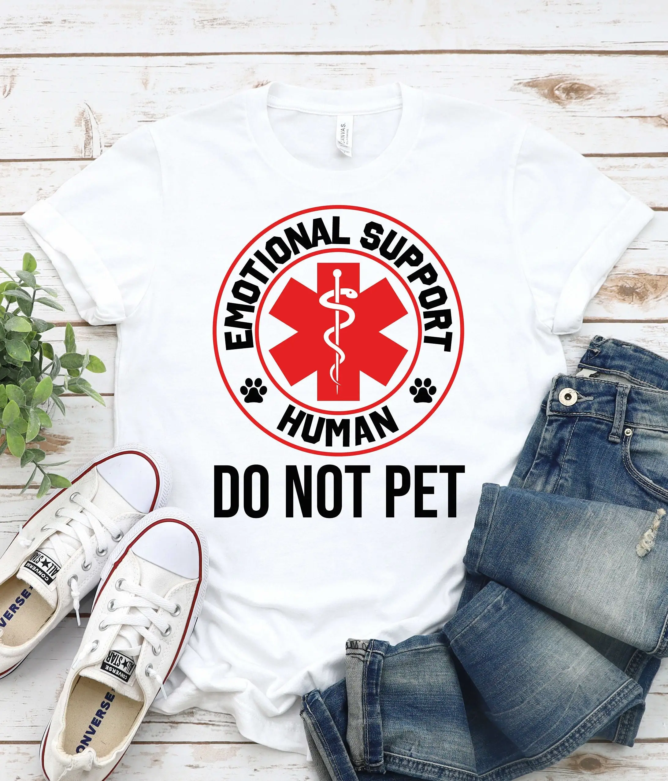 Emotional Support Human Do Not Pet Service Dog Love Humor T Shirt Esa Esh Animal Therapy