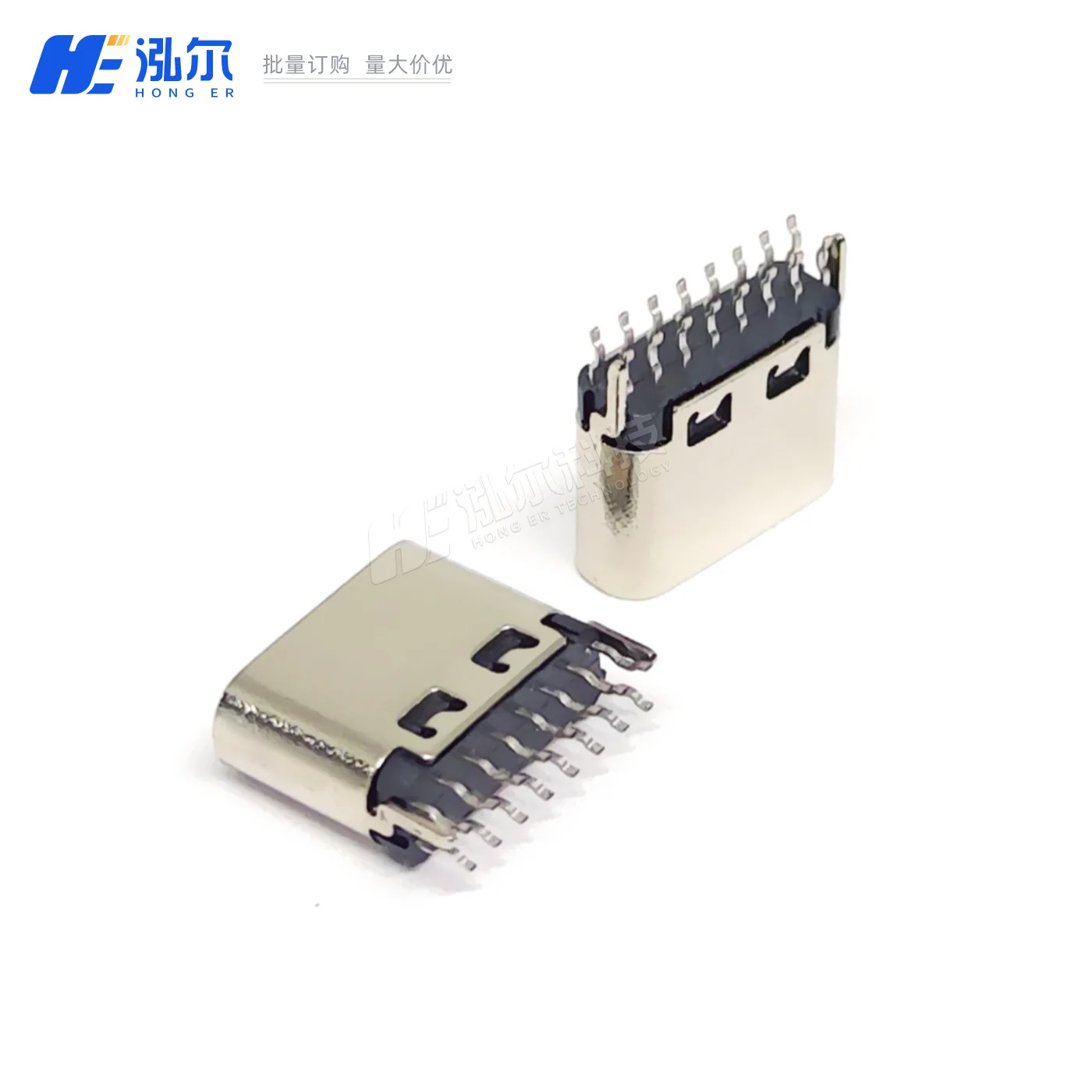 For USB ultra-short body TYPE-C female16PIN splint 0.8/1 mm with solder foot L = 6.5MM female head 16P
