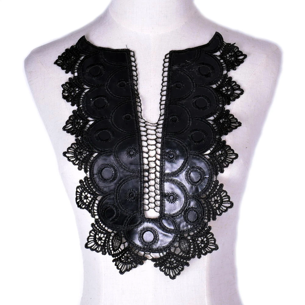 PU Lace Fabric Trim Sew On Dress Clothing Applique Motif Blouse Sewing Accessories DIY Neckline Collar Costume Decoration BW136