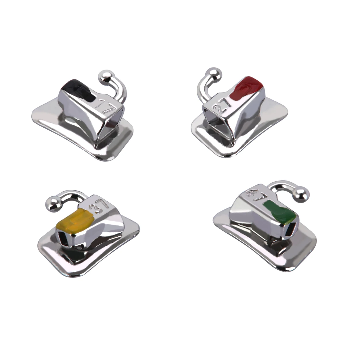 AZDENT 20 Stück = 5 Kits Zahnkieferorthopädisches verklebbares Bukkalröhrchen für 1./2. Molar Mesh Base Nicht umwandelbares Einzelrohr Roth/MBT – Detail 9
