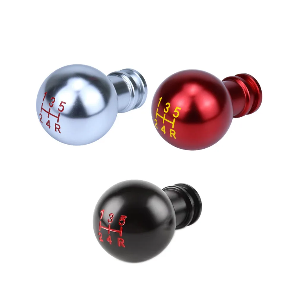 Universal 5 Speed Aluminum Auto Manual Transmission Gear Shift Knob With 3 Adapter For Most Car Decorations