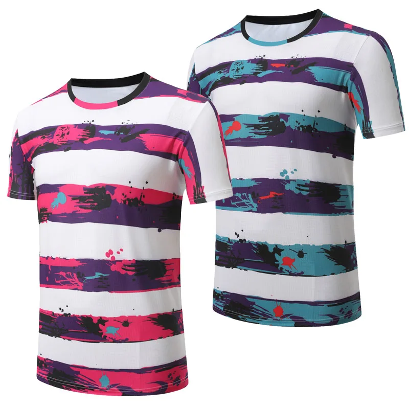 Table Tennis T-Shirts for Men Women  O- Collar Quick Dry Tennis T Shirt, Game Badminton Clothes Quick Dry Fitness Running Shirs