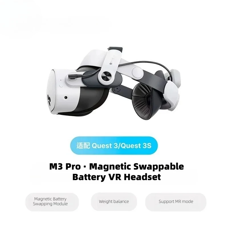 For M3PRO Adjustable Head Strap for Meta Quest 3 & 3S VR Headband Comfort Accessory Compatible with VR Glasses