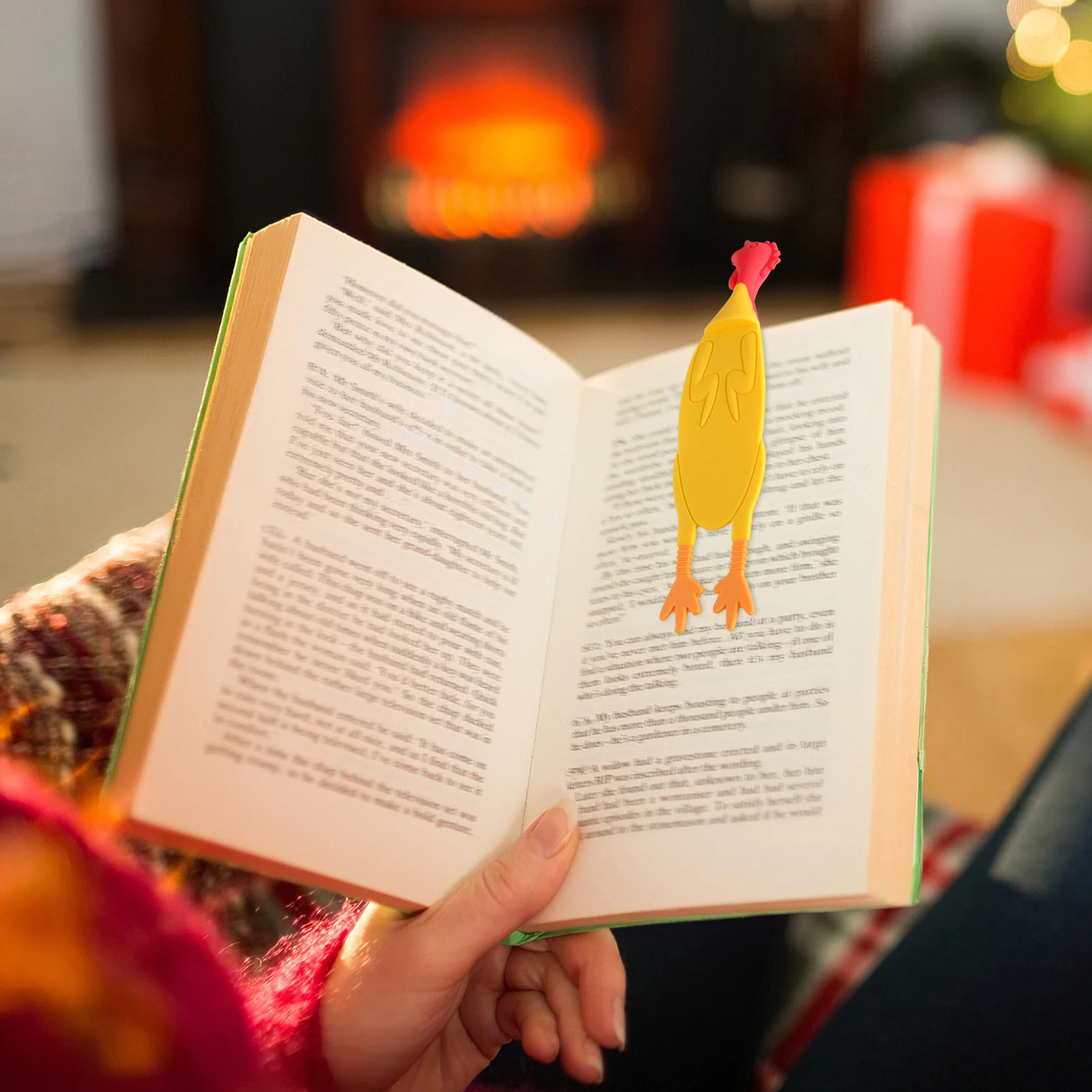 

2pcs Silicone Bookmark Lightweight Safe Cartoon Chicken Shape Book Decor Page Marker Portable Bookmarks For Teens