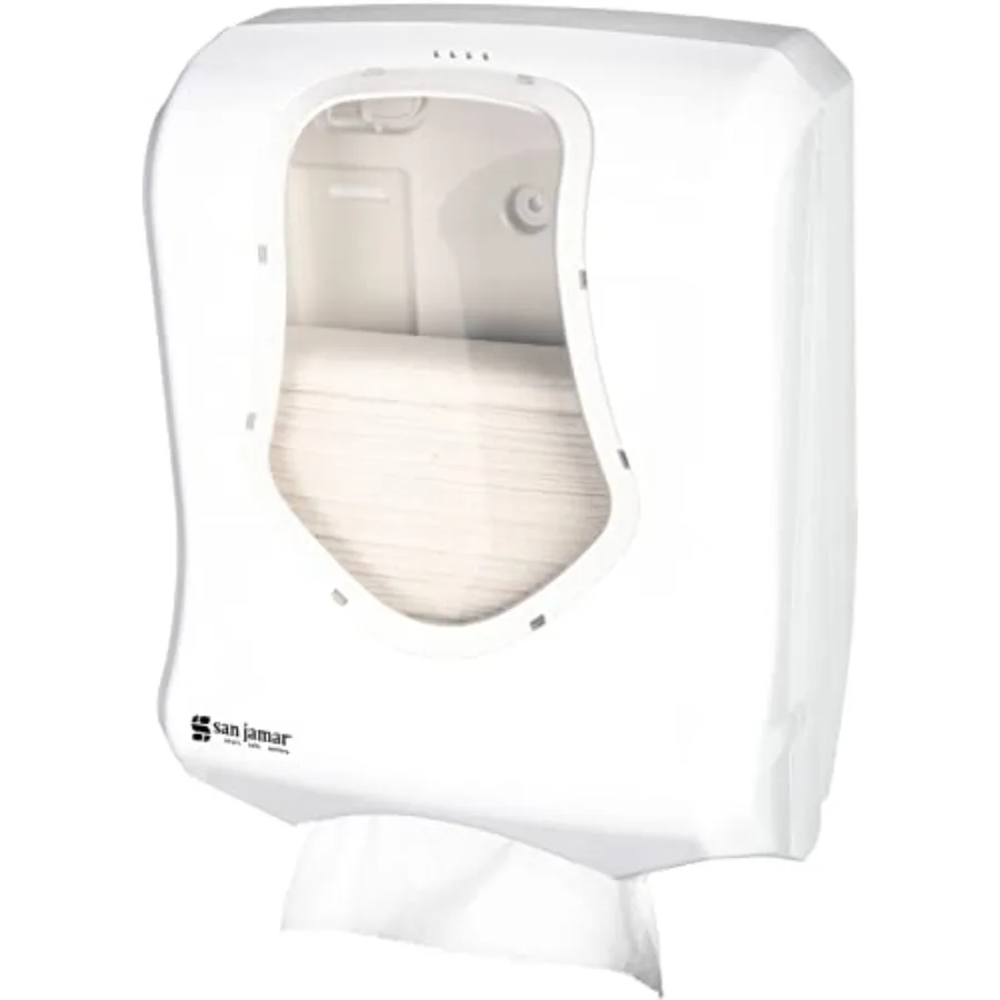 

Диспенсер для бумажных полотенец San Jamar Summit Ultrafold для ванной и кухни, 14 x 11 x 6 дюймов, белый/прозрачный