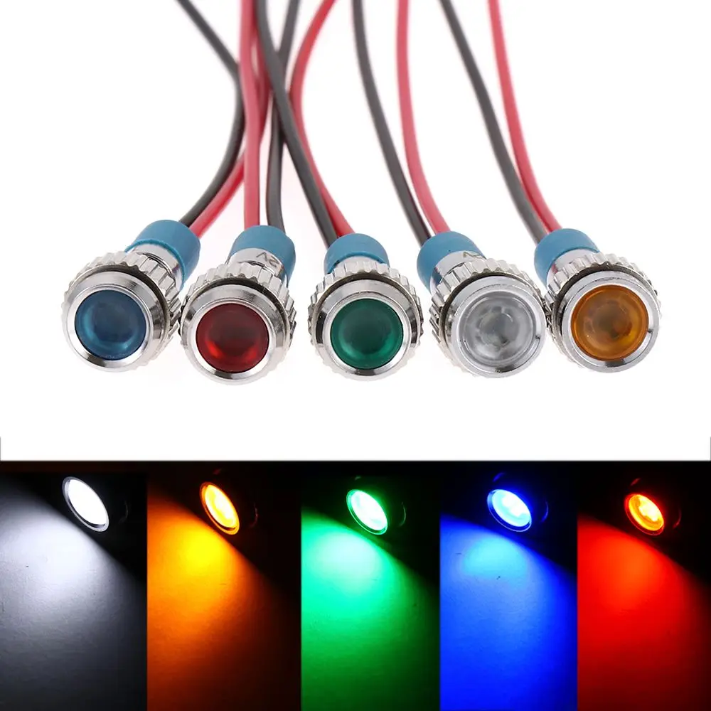 1Pc 6mm LED Metal Indicator Light Signal Lamp 3V 5V 6V 9V 12V 24V 220V Waterproof