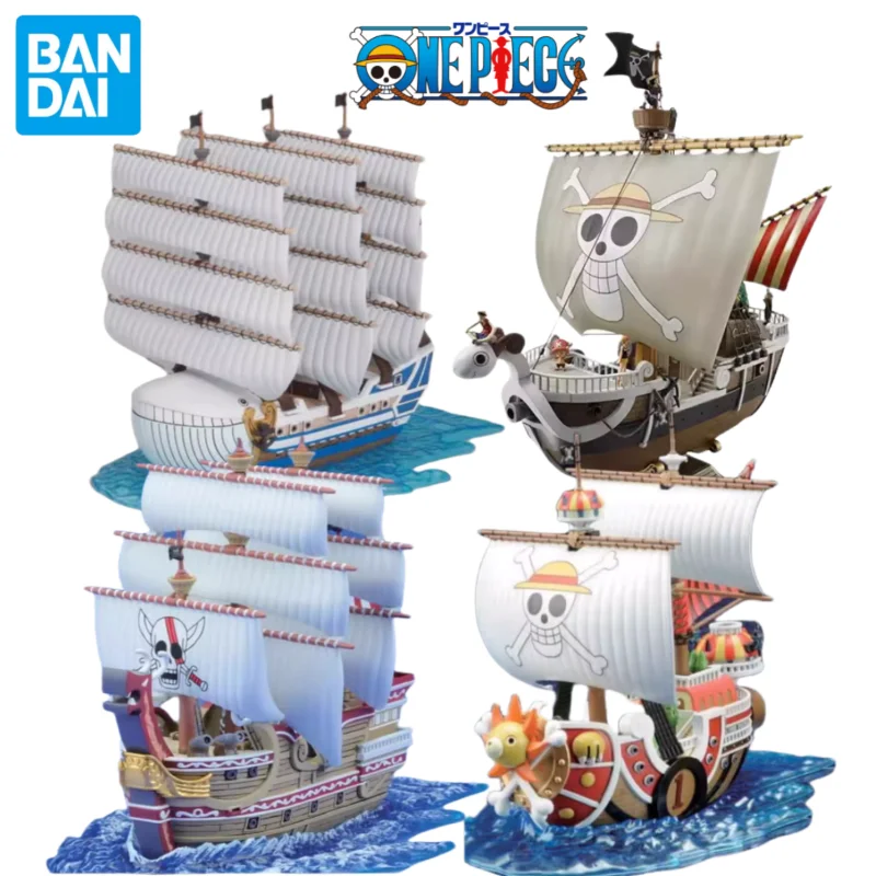 En Stock BANDAI Original ONE PIECE barcos piratas mil Sunny Red Force Moby-Dick Going Merry sombrero de paja piratas figuras de acción
