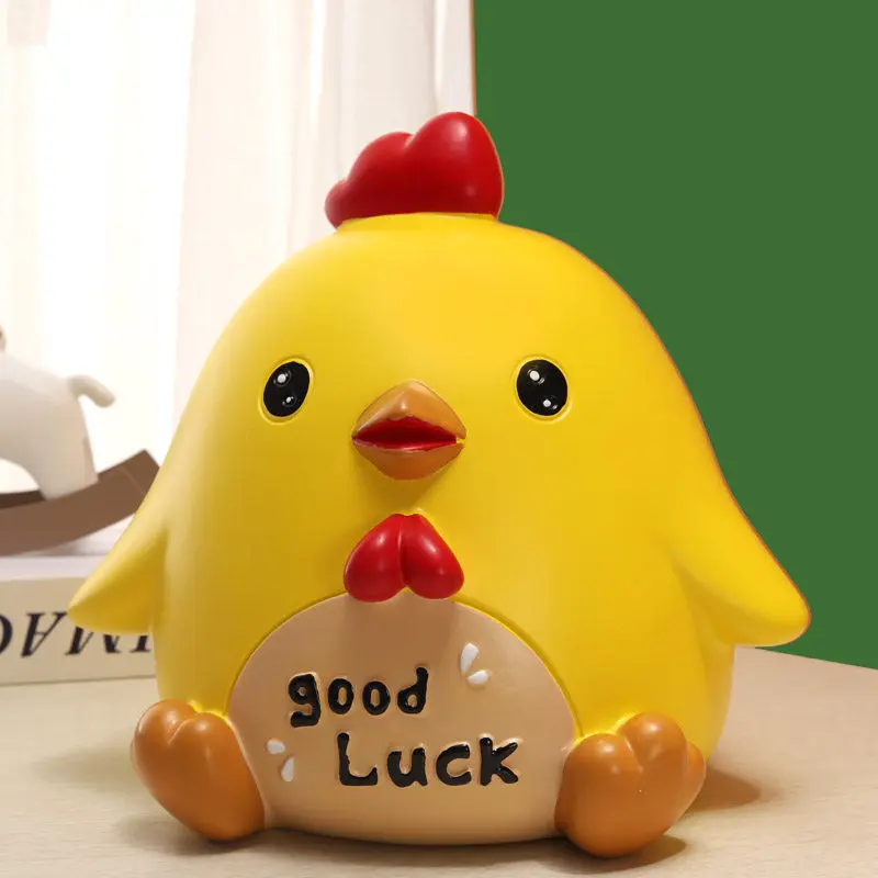 

Small Chicken Chicken Yellow Cartoon Anime Saving Storage Vintage Decoration Chinese Piggy Bank Fashion Skarbonka Home Decor