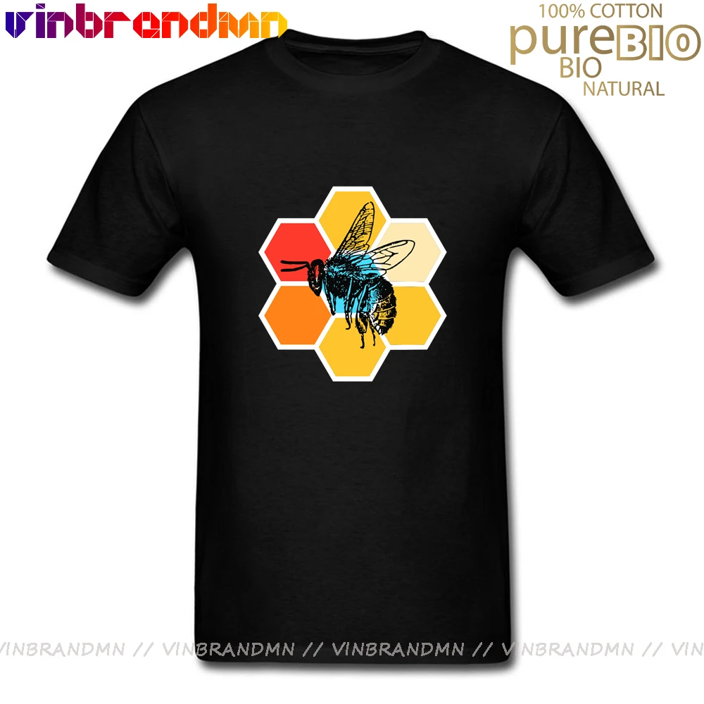 Funny Retro Bee Save the bees T Shirts Men Cotton Short Sleeve Bee T Shirts O-Neck Harajuku T-shirts Pollinators Spring Tops Tee