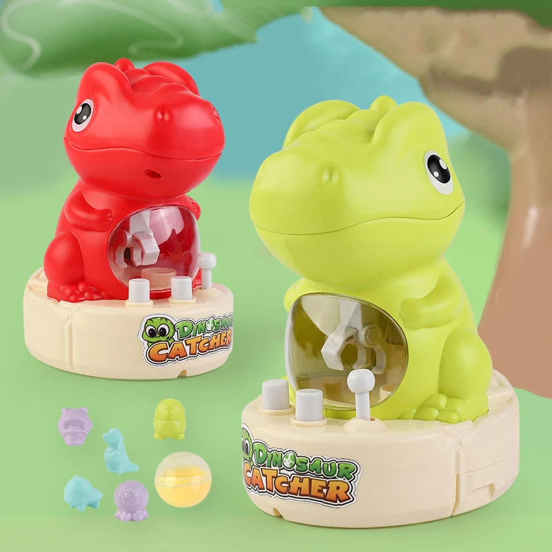 Cartoon Tyrannosaurus Figure Grabber Capsule Toy Mini Dinosaur Catch Fish Claw Machines Anti Stress Fidget Gift for Kid Adult