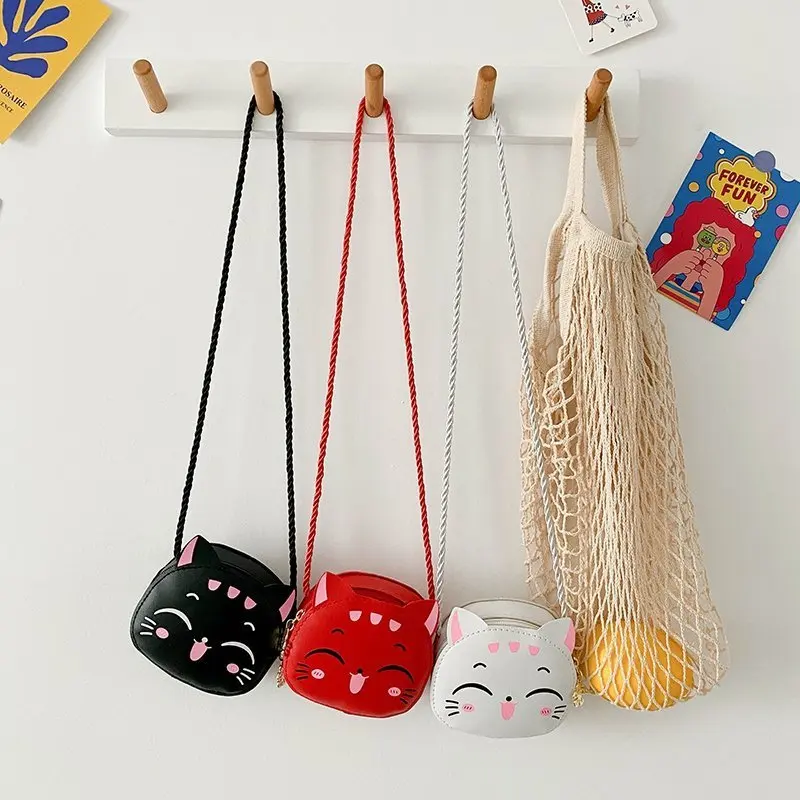 New Cartoon Children\'s Crossbody Bag Cute Cat Kids Fashion Coin Purse Wallet Handbags Lovely Boys and Girls Mini Shoulder Bags